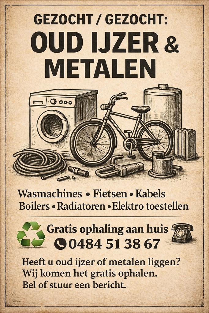 ️ Gratis Ophaling van Oud IJzer en Metalen, Enlèvement, Autres métaux