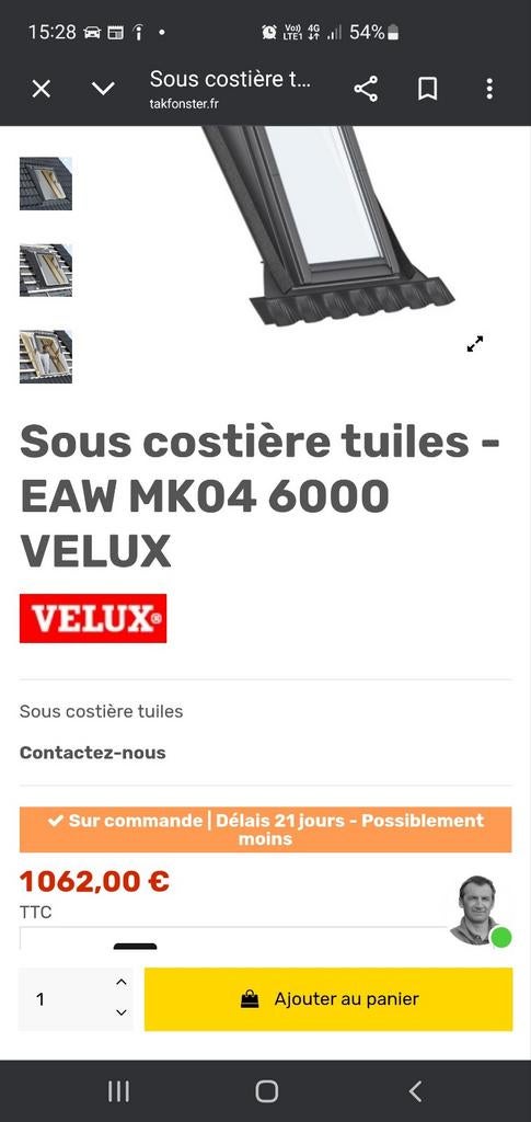 Velux under costiere nieuwe tegel