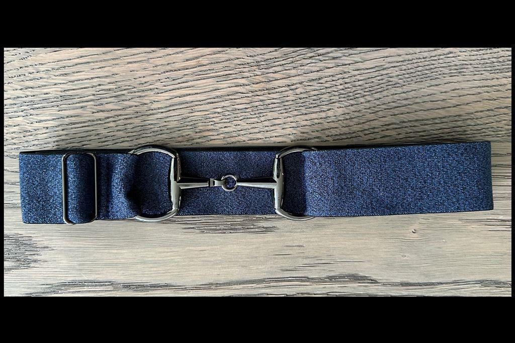 Glitter Navy - Zwart - Paardrij Riem - Trensriem - Paardrijr, Ophalen of Verzenden, Nieuw, Western, Overige typen