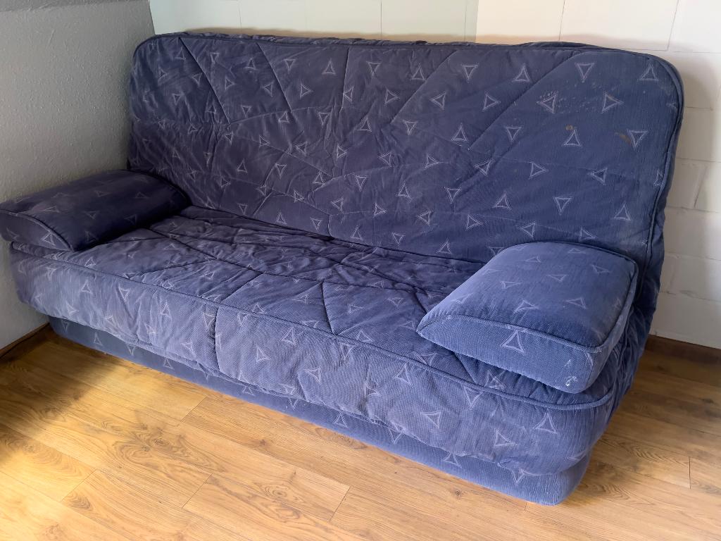 zetel bed blauw, Antiek en Kunst, Antiek | Meubels | Bedden, Ophalen