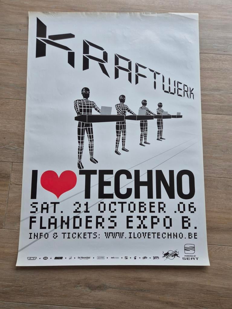 Affiche du concert Kraftwerk I Love Techno, Enlèvement ou Envoi, Neuf, Musique