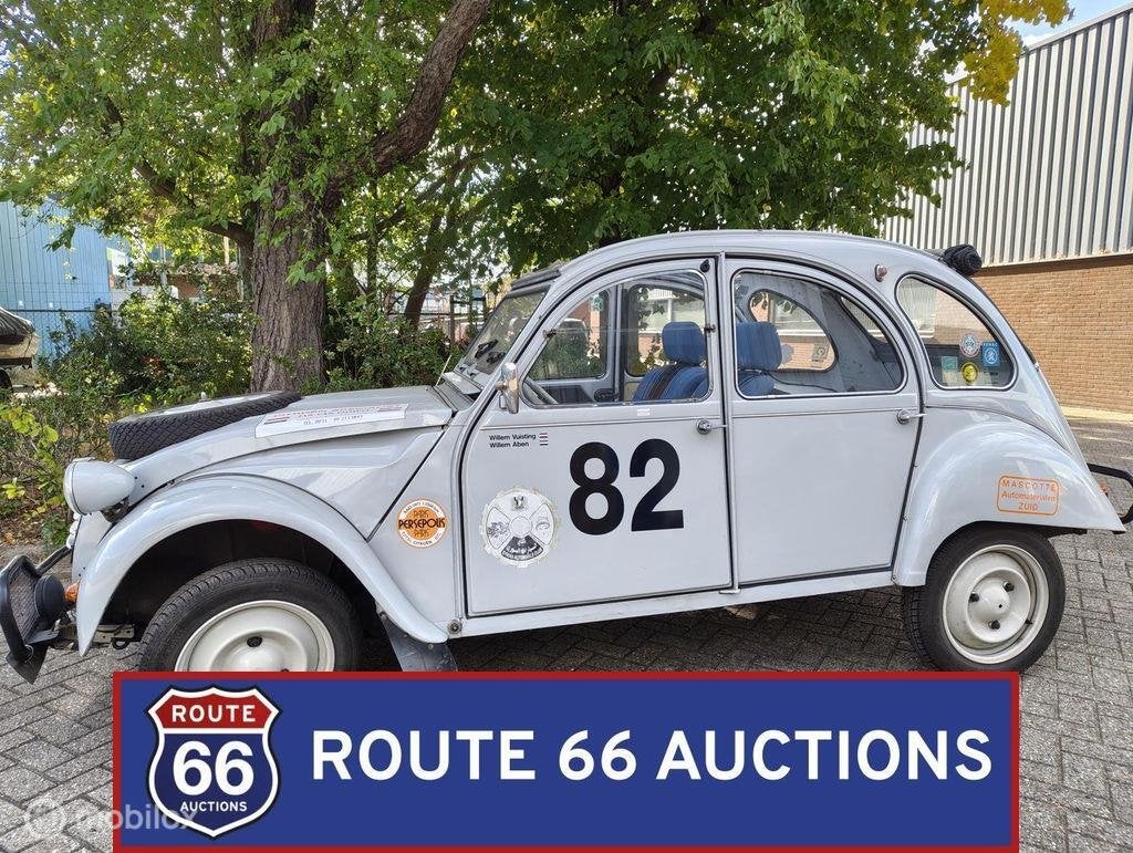 Citroën 2CV | 1966 | Route 66 Auctions, Auto's, Oldtimers, Citroën, Zwart, Bedrijf, Handgeschakeld