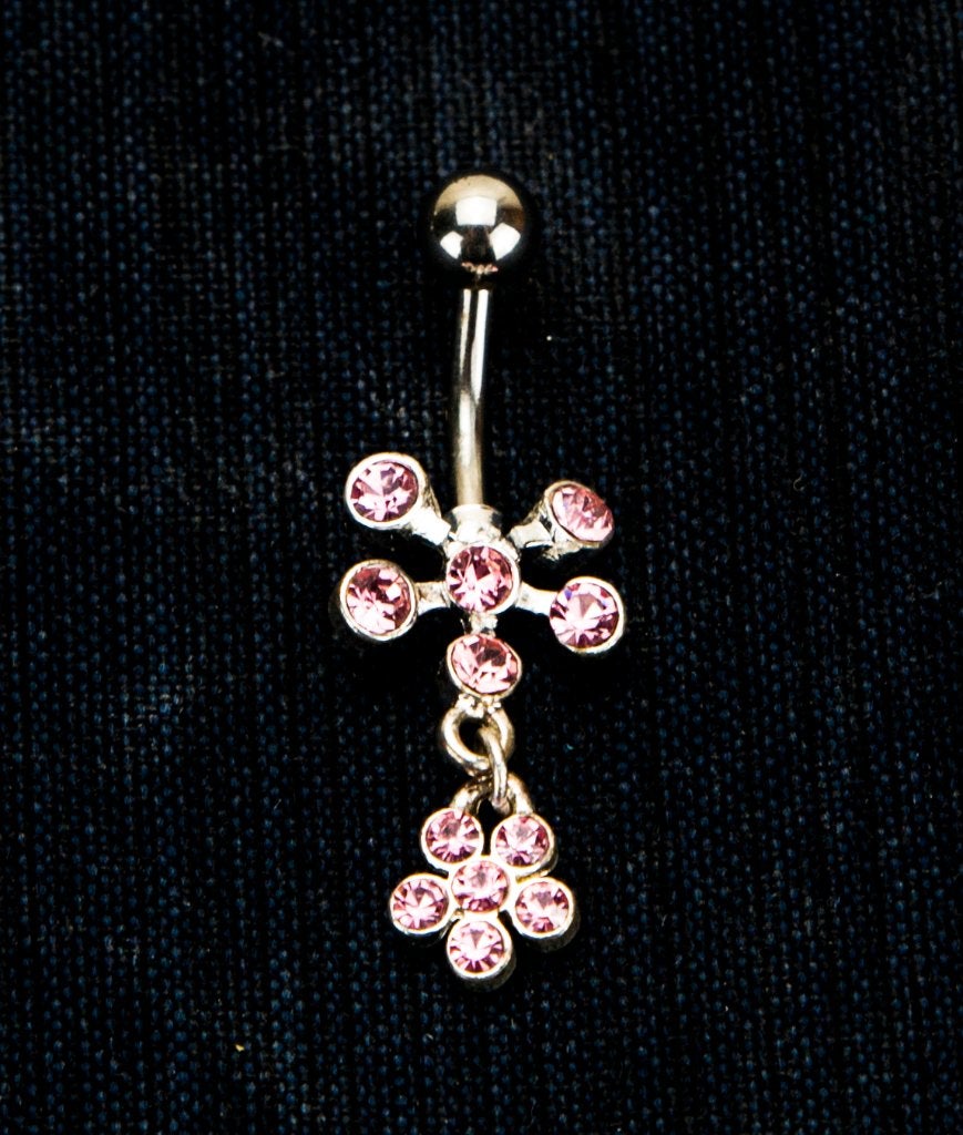 piercing roze, Handtassen en Accessoires, Piercings, Navelpiercing, Staal, Nieuw, Ophalen of Verzenden