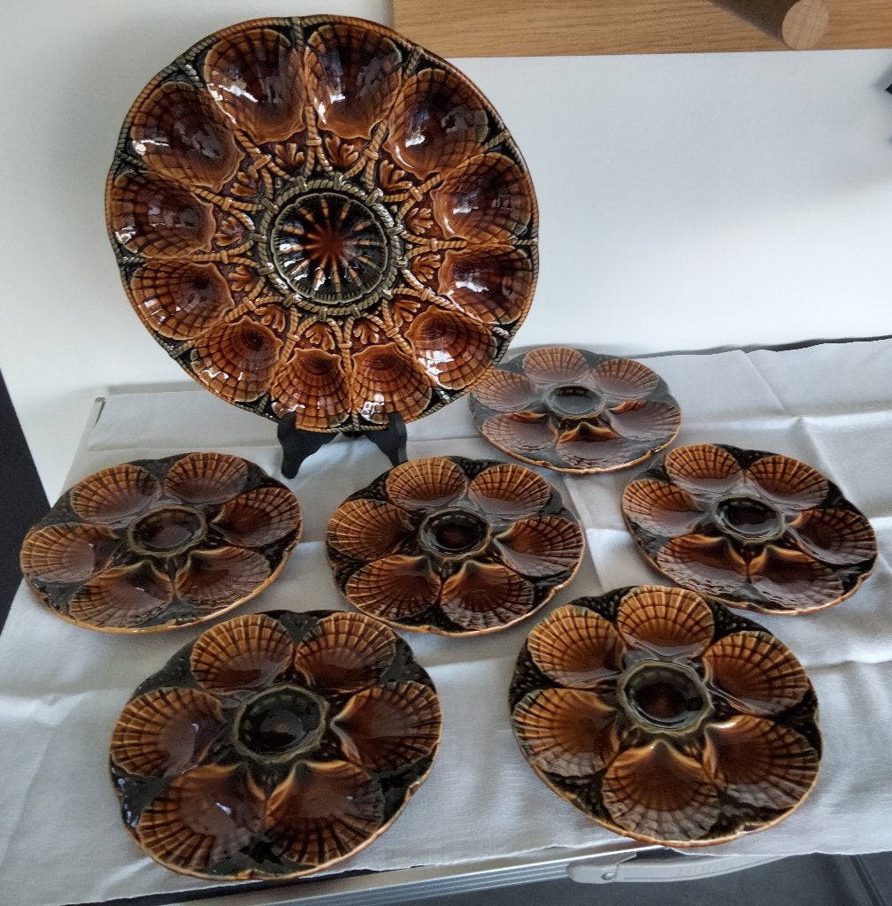 SARREGUEMINES FRANKRIJK Oesterservice, Antiek en Kunst, Antiek | Servies compleet, Ophalen