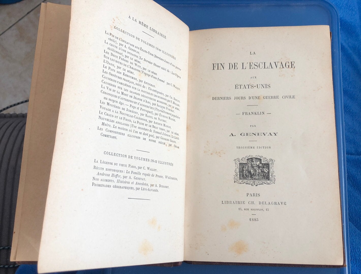 Livre ancien « La fin de l’esclavage aux USA » 1885, Livres, Utilisé
