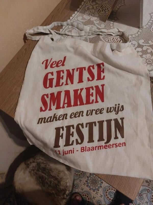 Stoffen tas : Gentse smaken geven een vree wijs festijn, Ophalen of Verzenden, Gebruikt