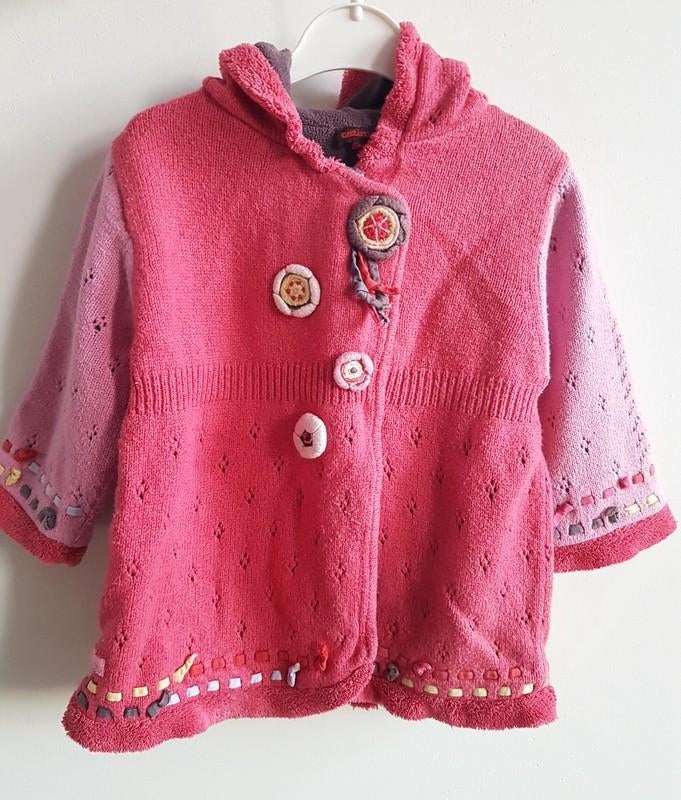 CATIMINI - Joli gilet chaud rose long - T.18 mois/81 cm, Catimini, Enlèvement ou Envoi, Pull ou Veste, Utilisé