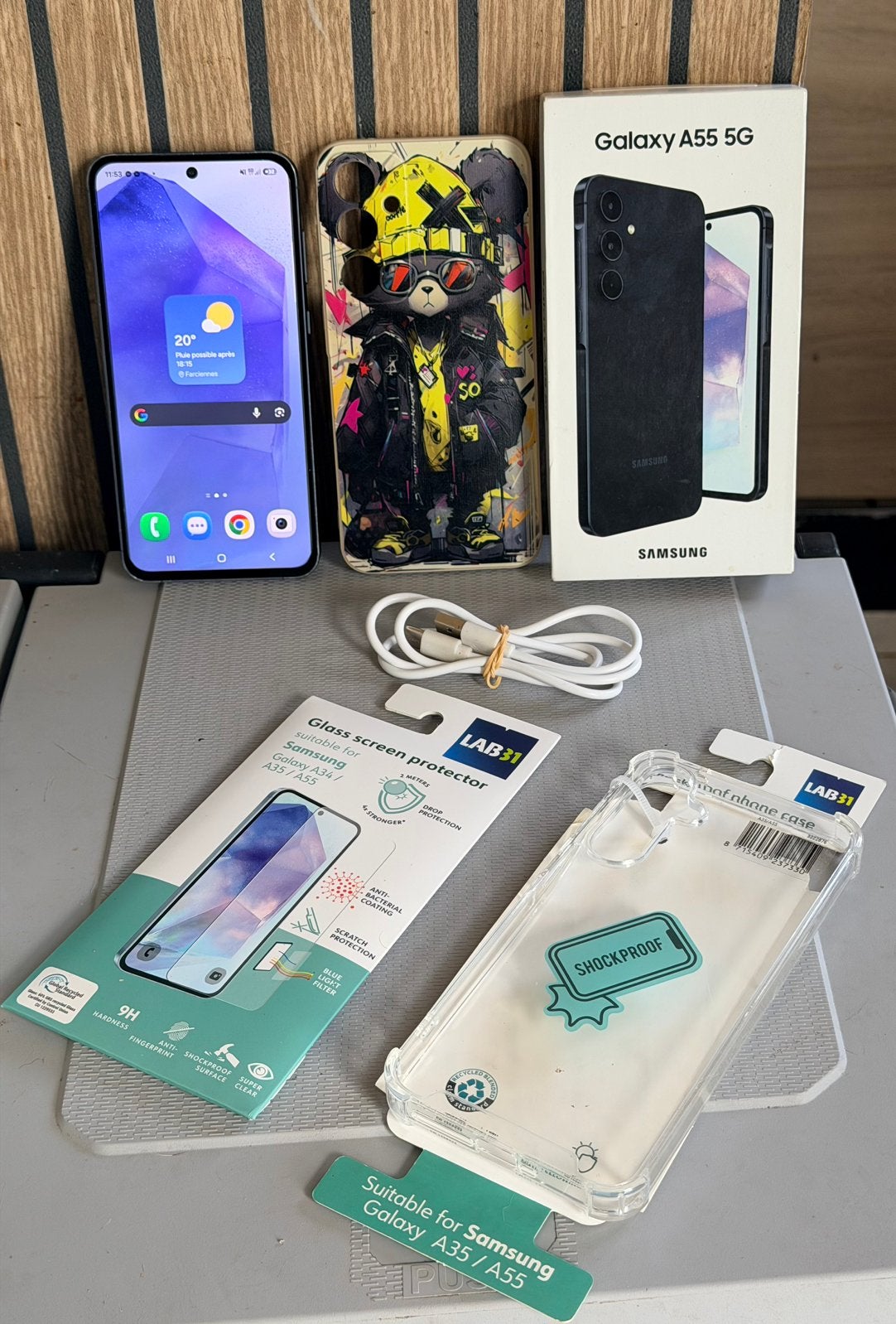 Vend/échange Samsung Galaxy A55 5G 128gb boîte accessoires, Télécoms, Enlèvement ou Envoi, Utilisé