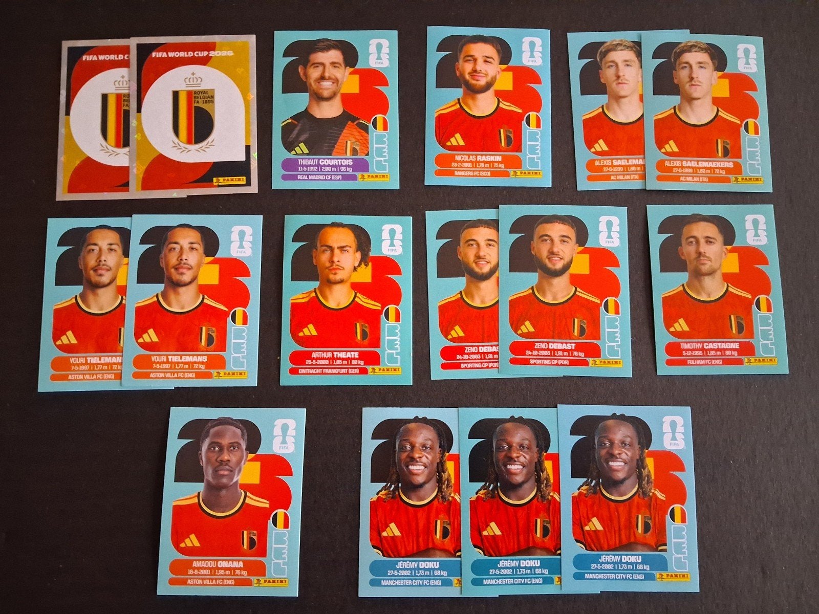 Panini FIFA World Cup 2026 "16 stickers" Rode Duivels nieuw, Verzenden, Nieuw, Sport