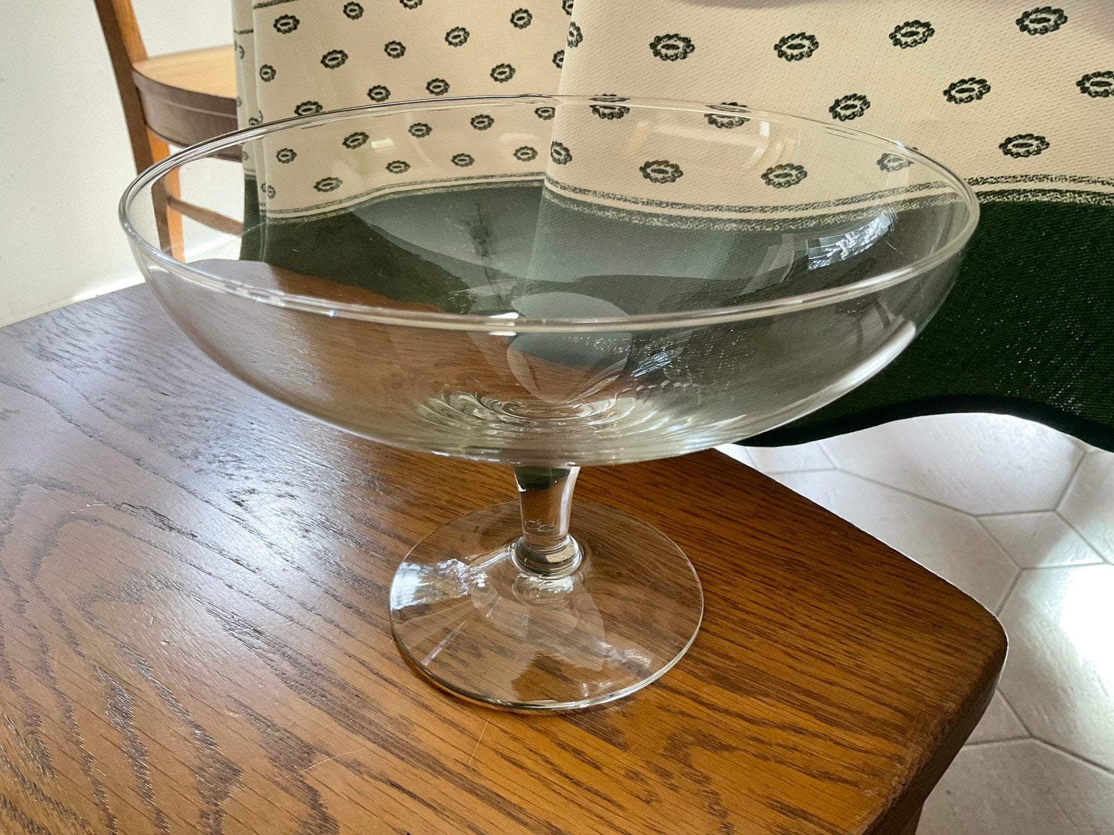 Grote vintage glazen schaal, Verzenden, Zo goed als nieuw