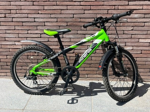 Minerva mountainbike 20 inch – vering en versnellingen, Frein sur jante, Minerva, 20 pouces, Enlèvement