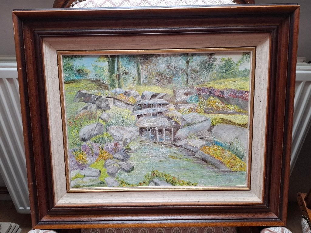 schilderij, Antiek en Kunst, Ophalen, Handgeschilderd, Landschap, Doek