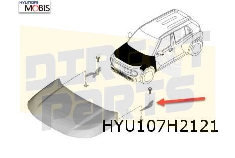 Hyundai Inster (1/25-) motorkapscharnier Links Origineel! 66, Neuf, -, -, Hyundai