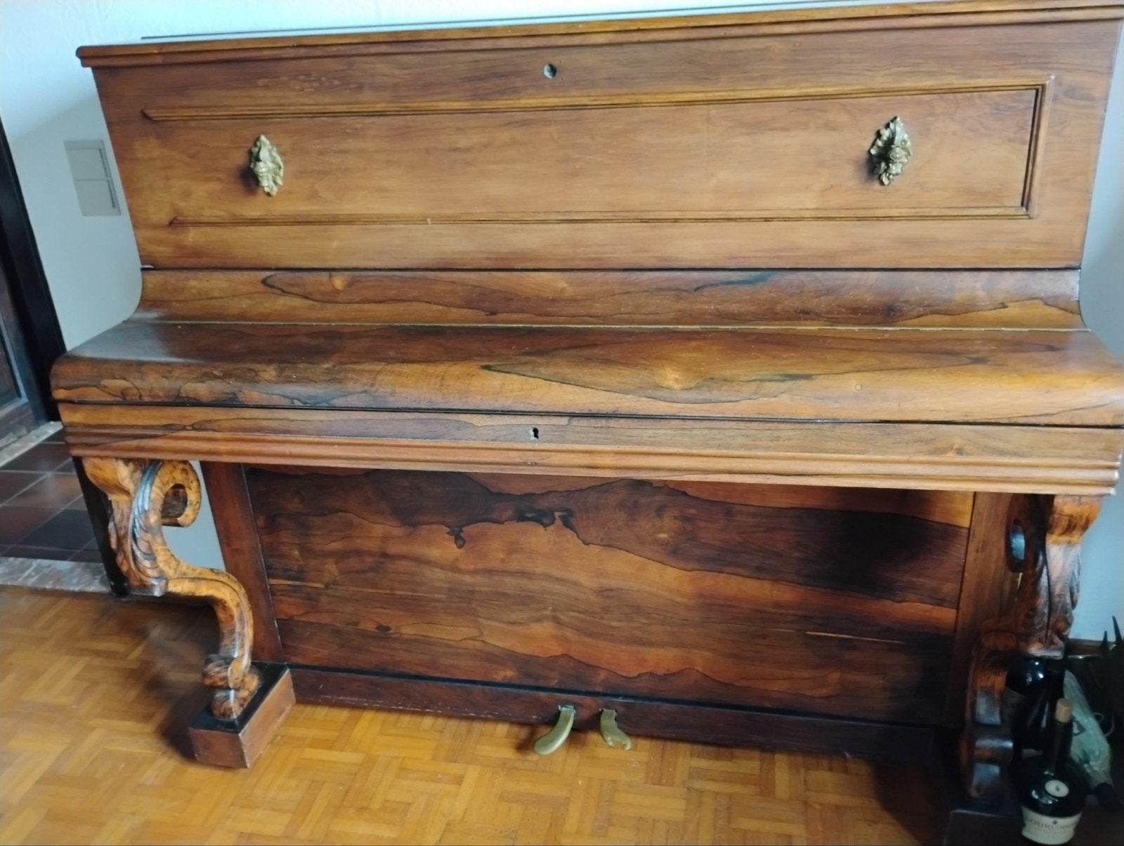 piano, Muziek en Instrumenten, Ophalen, Gebruikt, Bruin, Piano