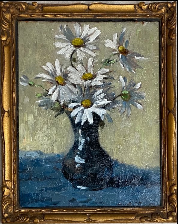 huile sur panneau fleurs signe jef dutilleux, Antiquités & Art, Art | Peinture | Classique, Fleurs, Panneau, Enlèvement ou Envoi