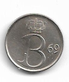 Belgique : MISSLAG 25 ct 1969 FR (demi-timbre) = RARE, Envoi, Monnaie en vrac