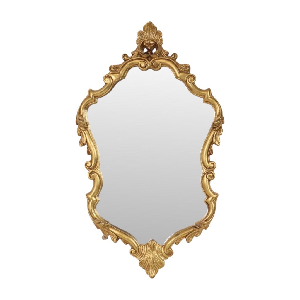 Klassieke Gouden Kuifspiegel Frankrijk Barok Stijl 74cm, Enlèvement ou Envoi, Moins de 100 cm, Utilisé, Nvt