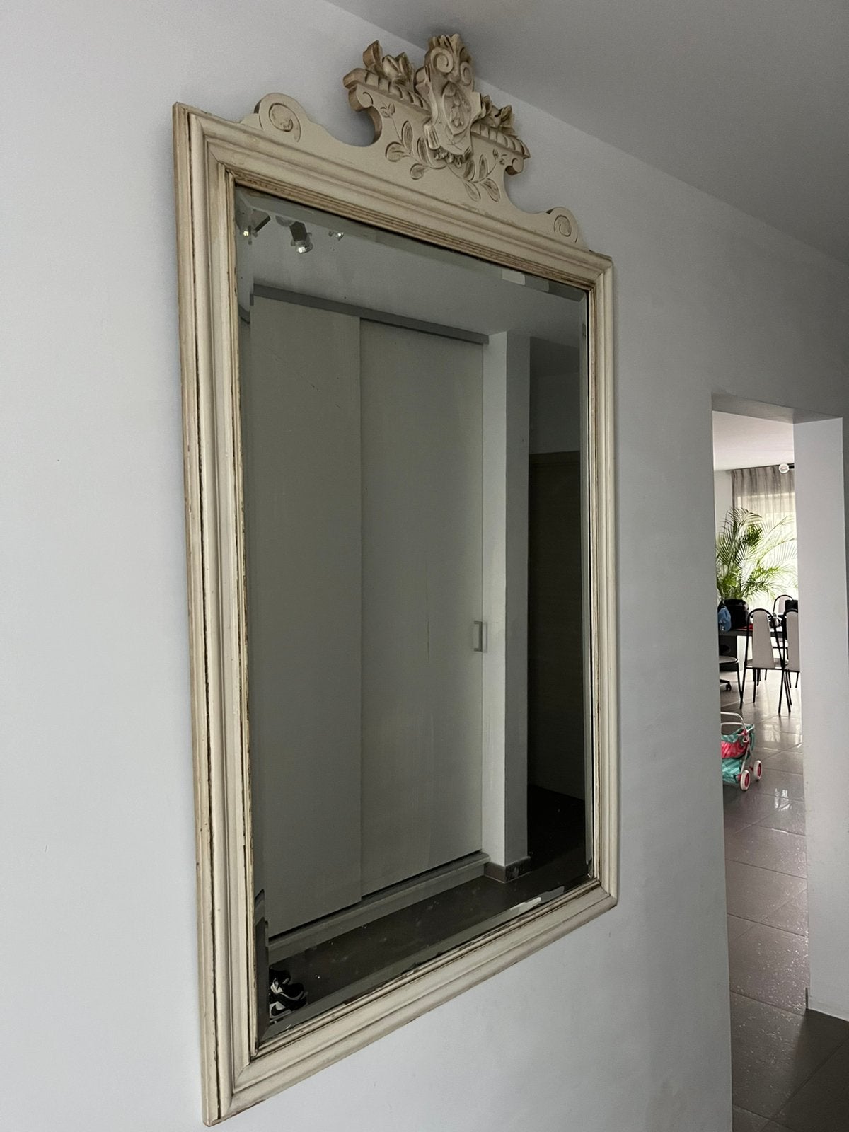 Grand miroir vintage, Utilisé, Rectangulaire, 75 à 100 cm, 150 à 200 cm