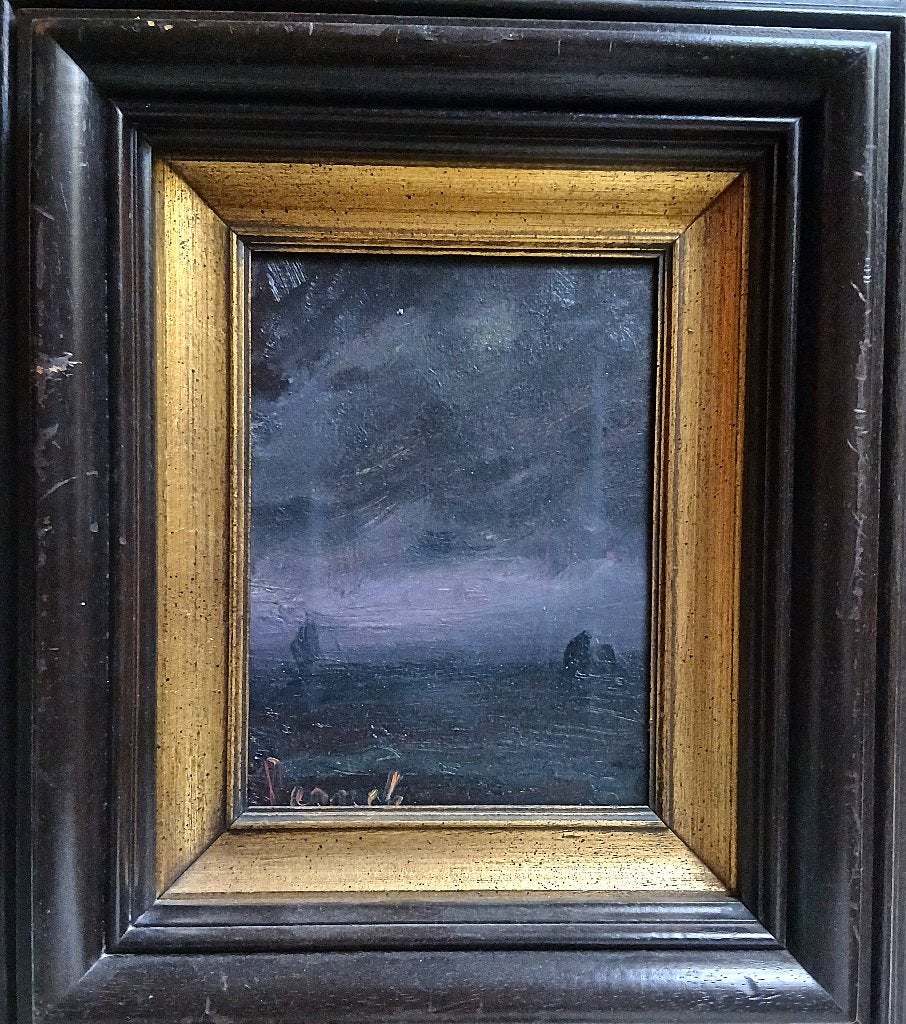 Constant Permeke '' Nacht op zee '' olieverf op doek study, Antiek en Kunst, Ophalen of Verzenden, Olieverf