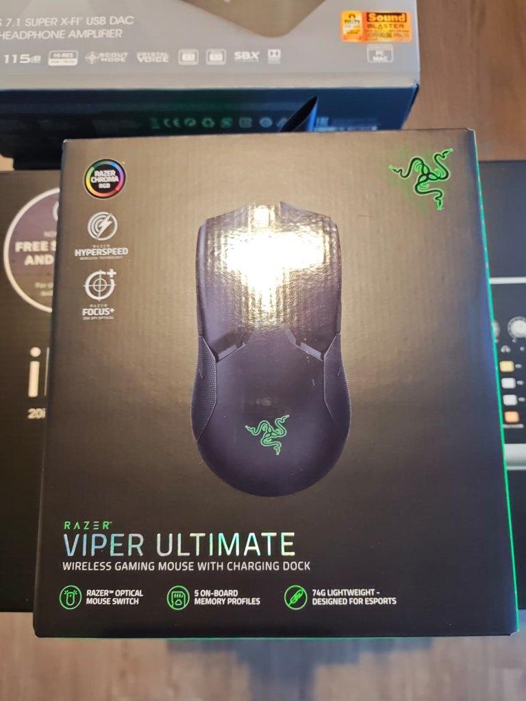 Razer Viper Ultimate + Dock, Muis, Gaming muis, Rechtshandig, Nieuw
