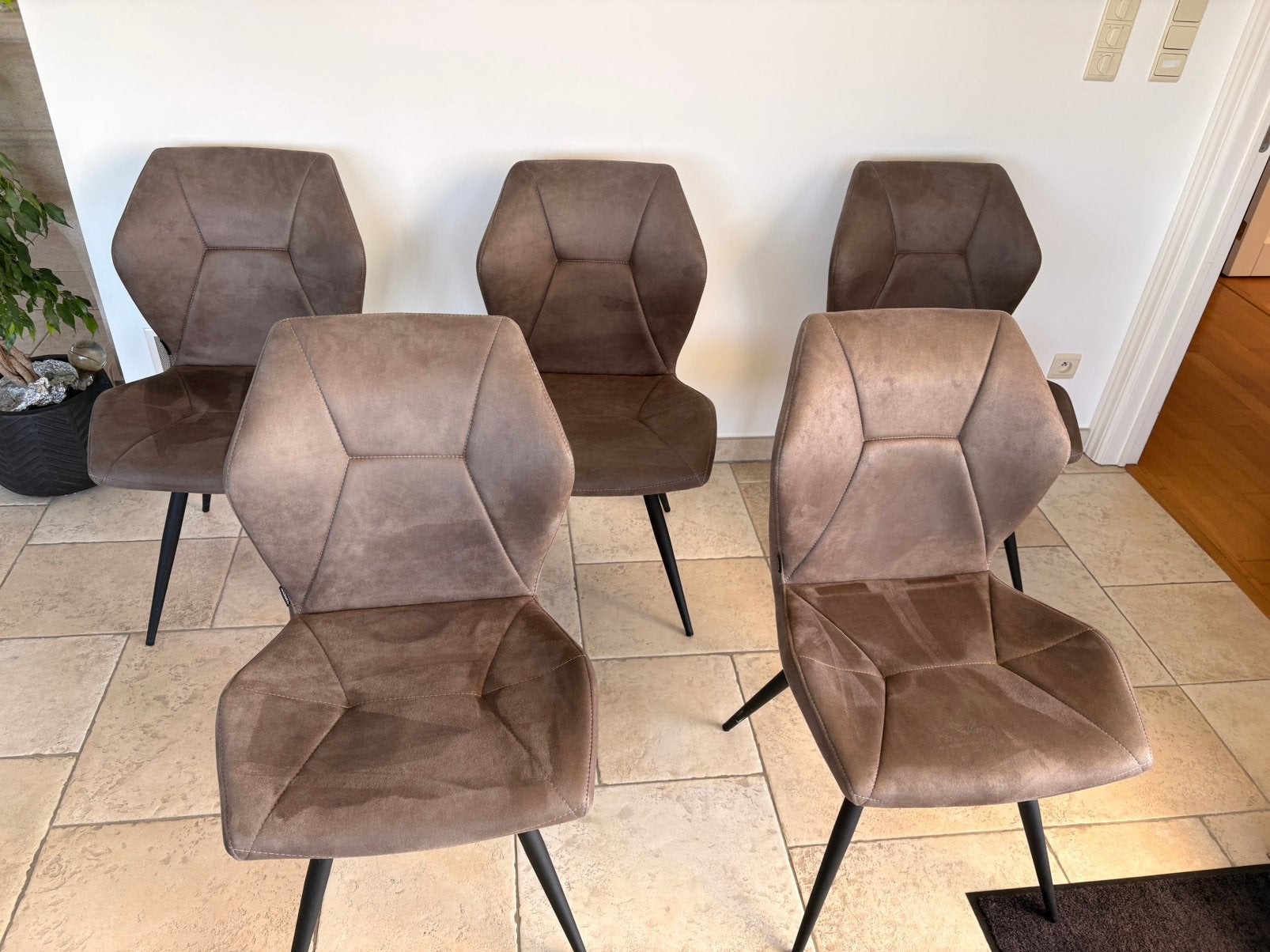 Eetkamerstoelen MXSOFA, Maison & Meubles, Chaises, Utilisé, Cinq, Six Chaises ou plus, Tissus, Gris, Enlèvement