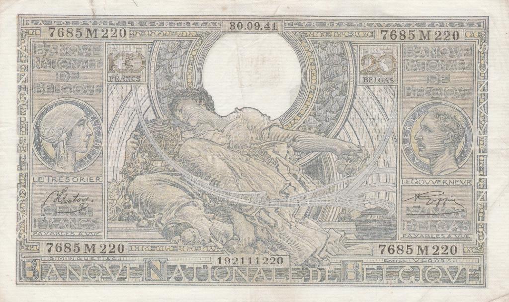 Belgisch bankbiljet van 100 frank uit 1941, Postzegels en Munten, Bankbiljetten | België, Los biljet, Ophalen of Verzenden