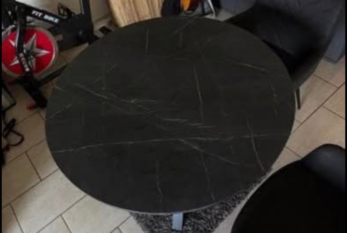 Ronde tafel met 2 stoelen, Huis en Inrichting, Tafels | Eettafels, Ophalen, Zo goed als nieuw