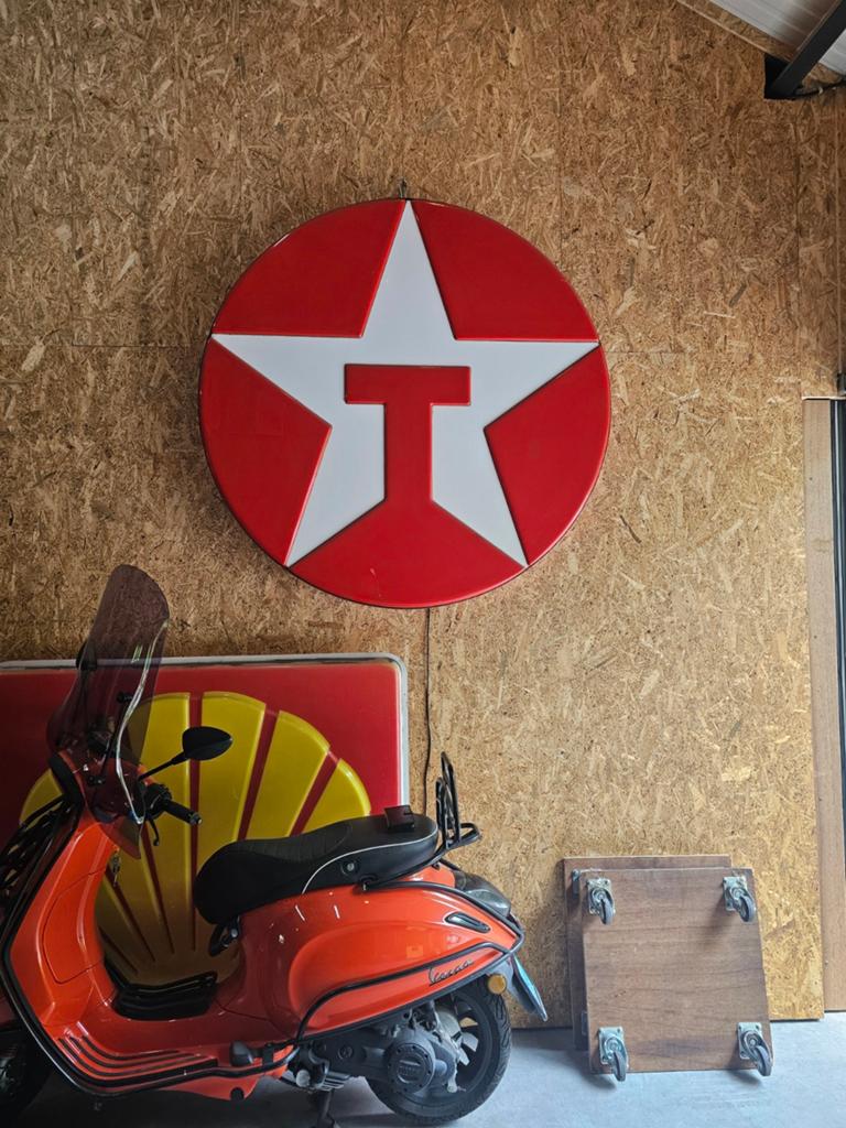 Grote Texaco lichtbak omgebouwd naar LED verlichting, Verzamelen, Merken en Reclamevoorwerpen, Ophalen of Verzenden