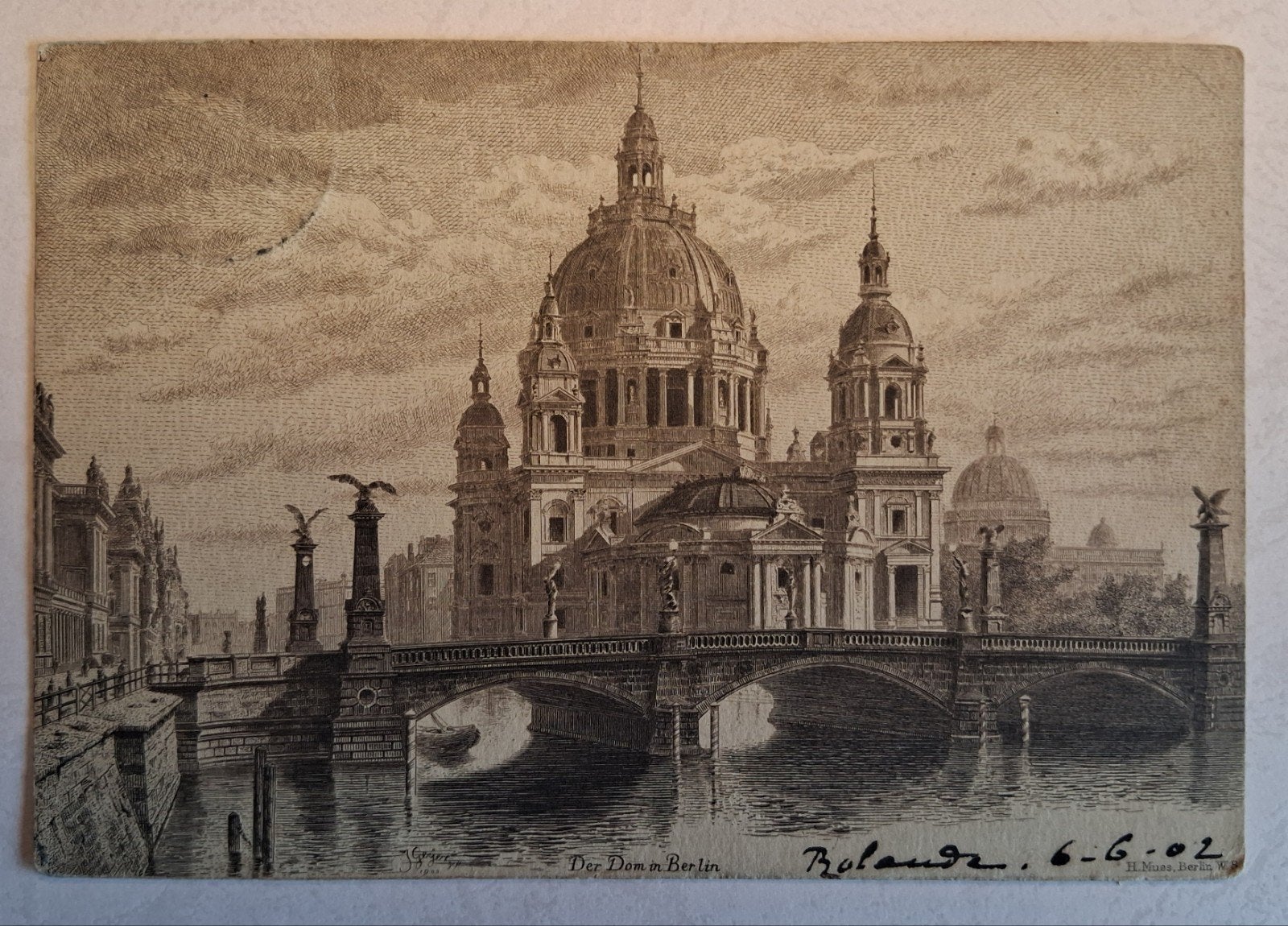 Vintage aanzichtkaart Dom Berlin, Verzamelen, Postkaarten | Buitenland, Ophalen of Verzenden