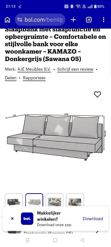 Asarum ikea driezits zetel/slaapbank, Ophalen, Driepersoons, Zo goed als nieuw, Rechte bank