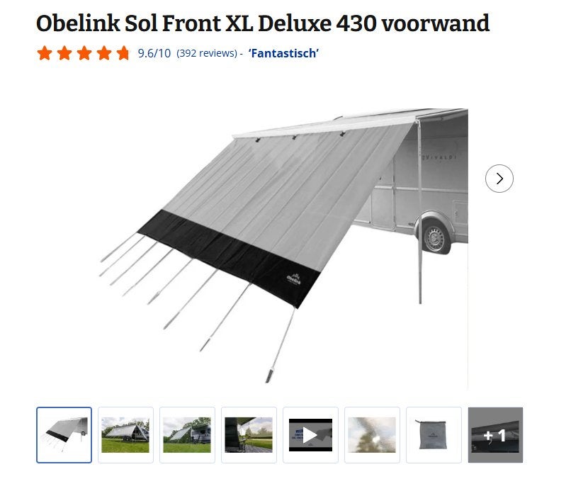 Pare-soleil avant obelink sol 430, Caravanes & Camping, Enlèvement ou Envoi, Neuf, Autre