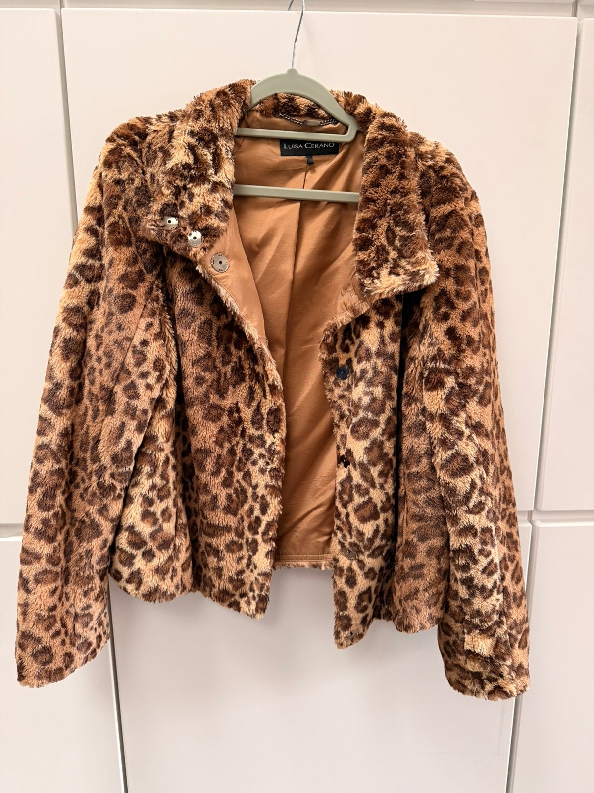 Faux fur panter jas Luisa Cerano, Ophalen of Verzenden, Zo goed als nieuw, Maat 38/40 (M), Jasje
