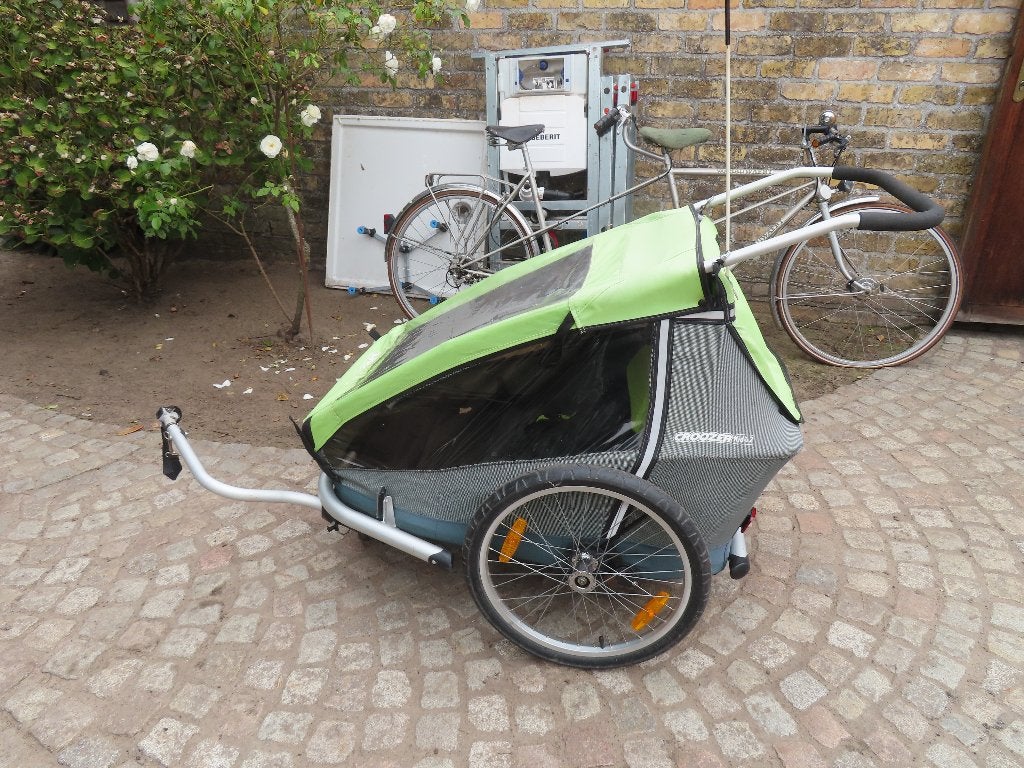 Fietskar - Croozer ,  zwart met groen, Fietsen en Brommers, Ophalen, Gebruikt, Opvouwbaar, Croozer