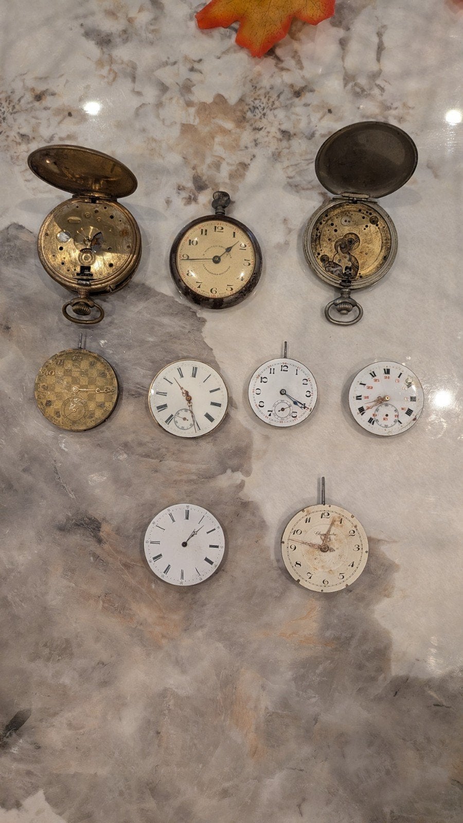 Lot composé de 11 éléments de montres à gousset poinçonné, Enlèvement ou Envoi