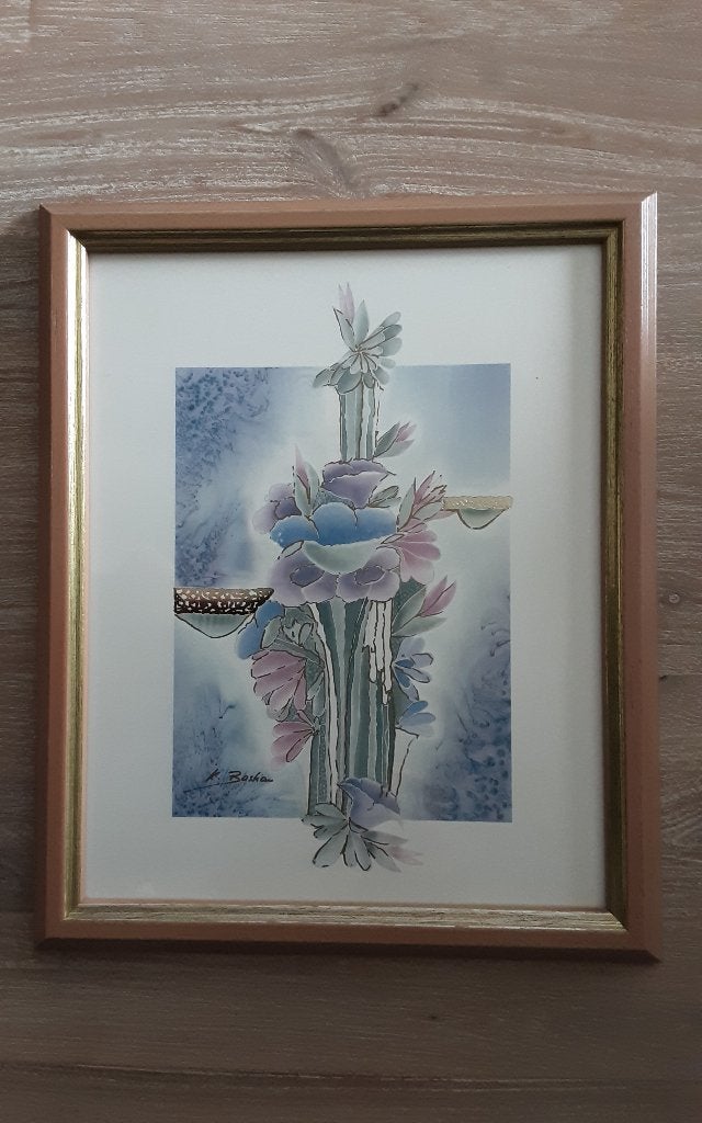 Aquarelle florale (abstraite), Neuf, Enlèvement ou Envoi, Peinture, Moins de 50 cm