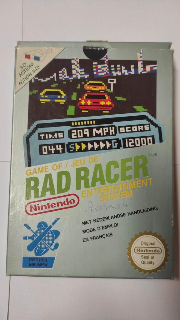 Rad Racer nintendo nes avec boîte, Enlèvement
