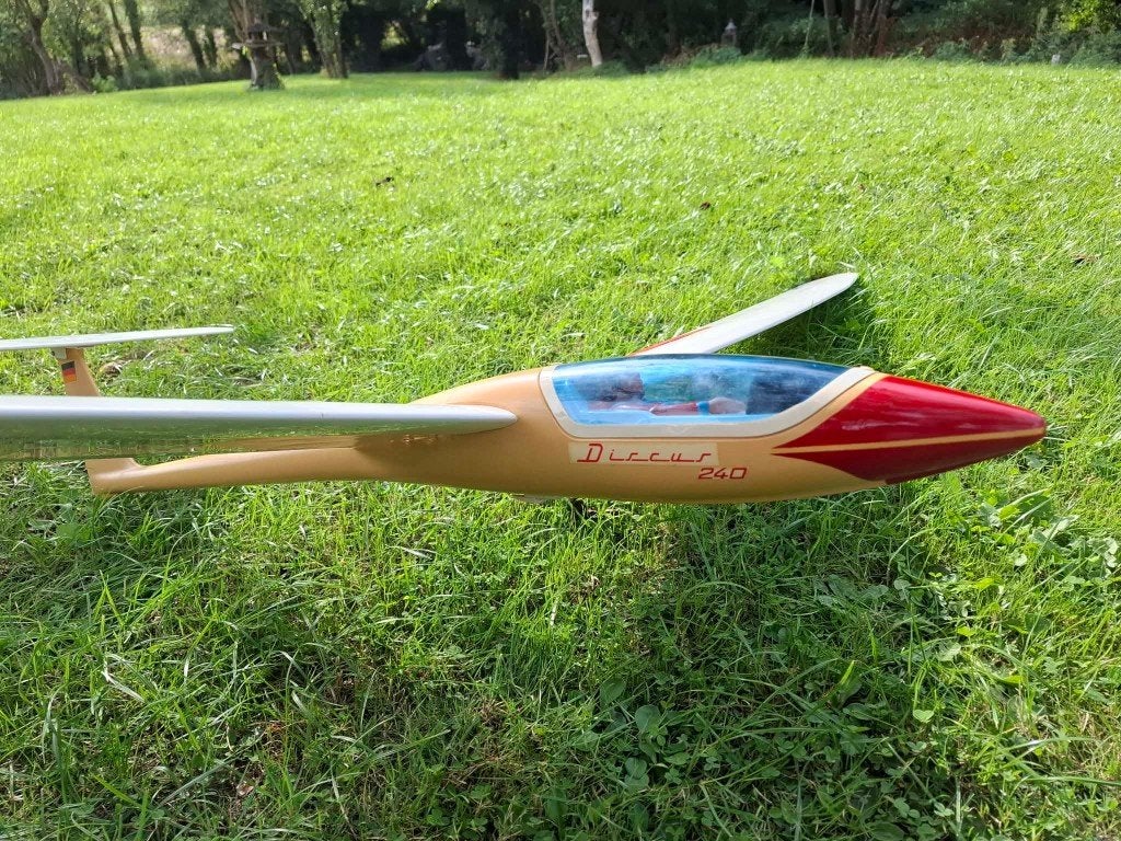 planeur DISCUS vintage Graupner, Enlèvement, Utilisé, Électro, RTF (Ready to Fly)
