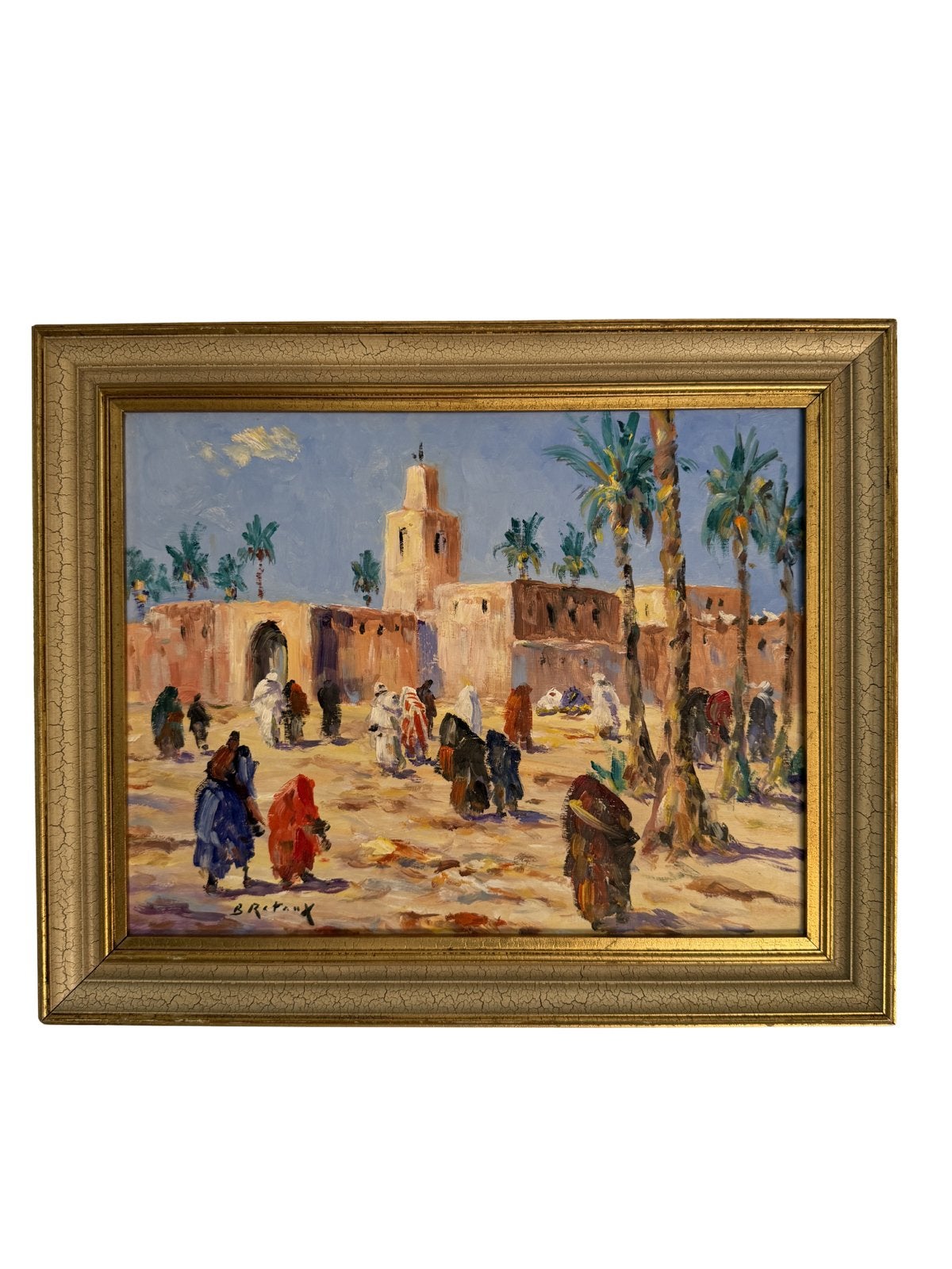 Schilderij Bruno Retaux (1907-1988) - Bled au Maroc, Antiek en Kunst, Ophalen of Verzenden