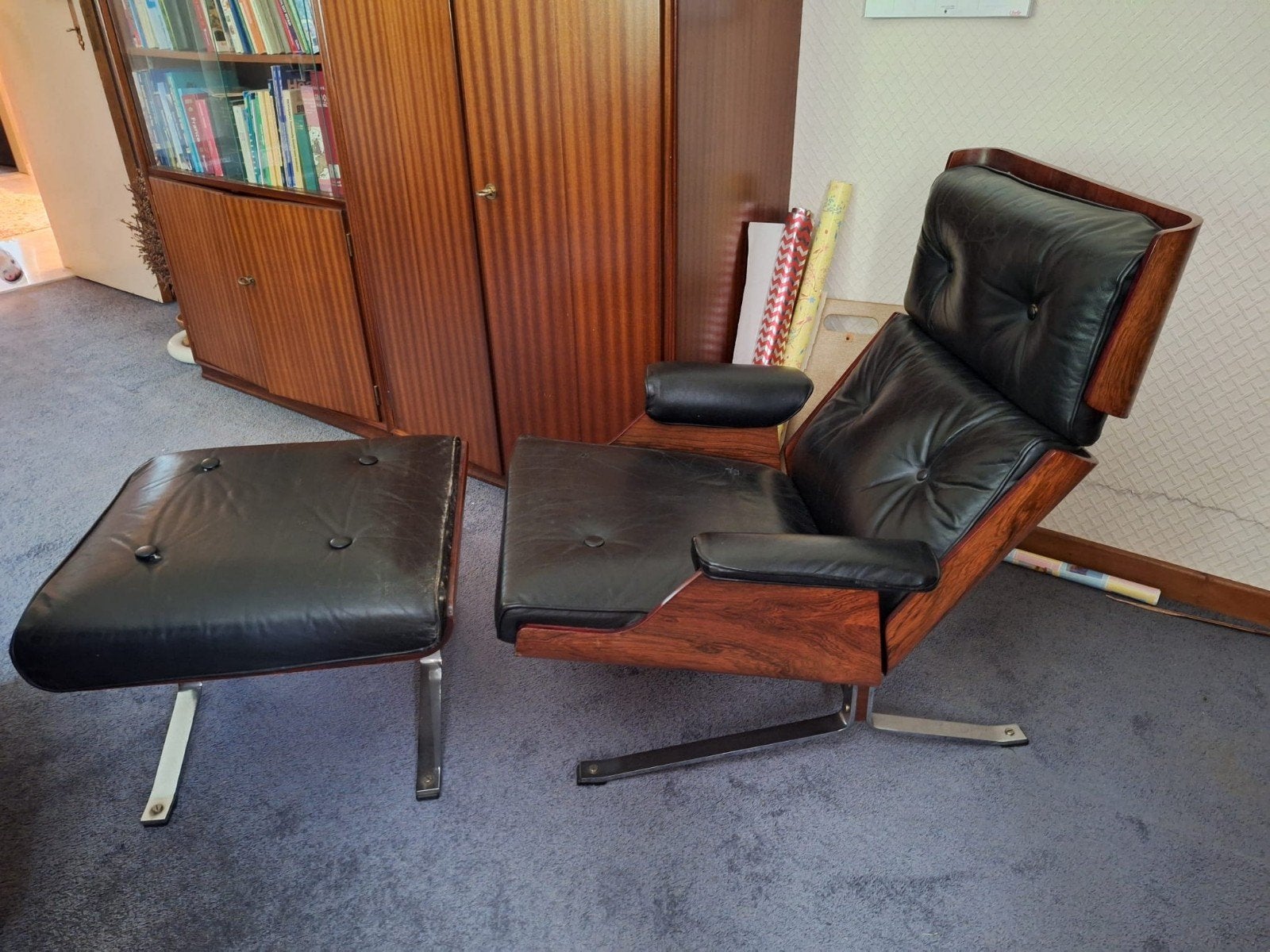 Loungezetel + voetenbank, Ophalen