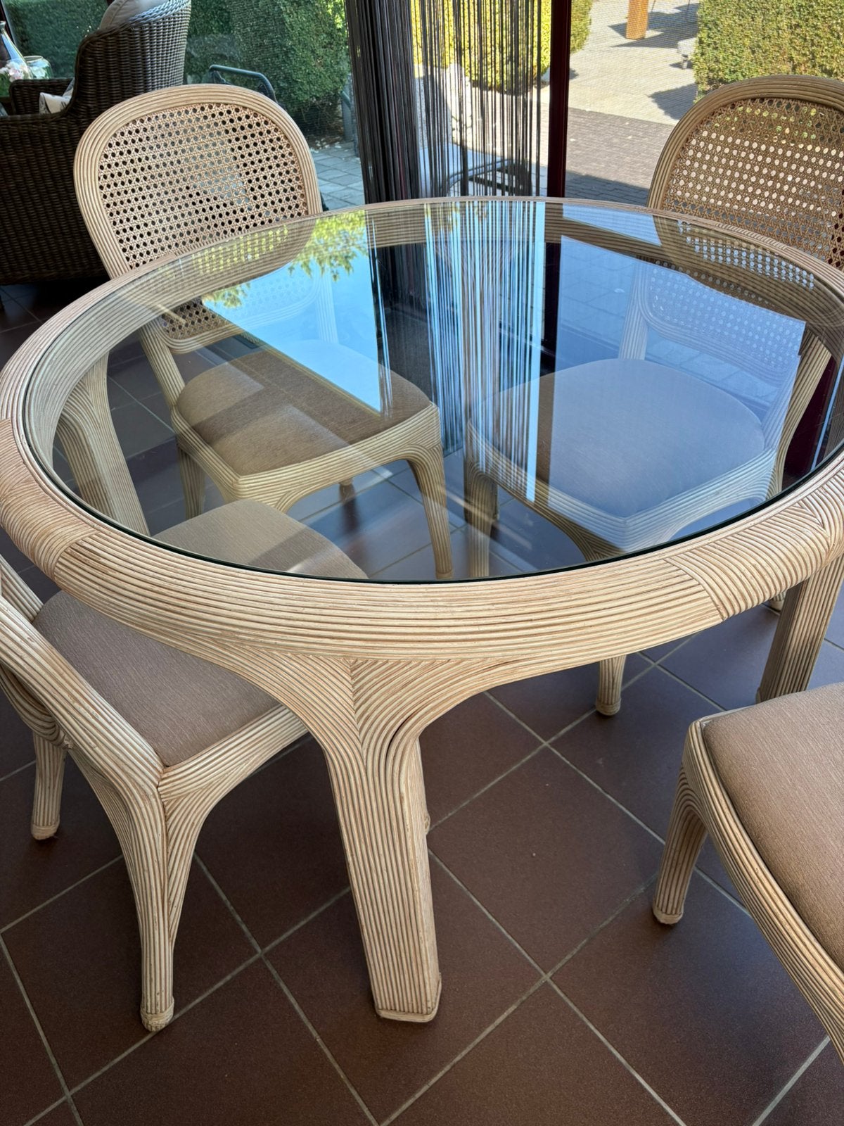 Rotan set te koop, Ophalen, 4 zitplaatsen, Gebruikt, Rotan