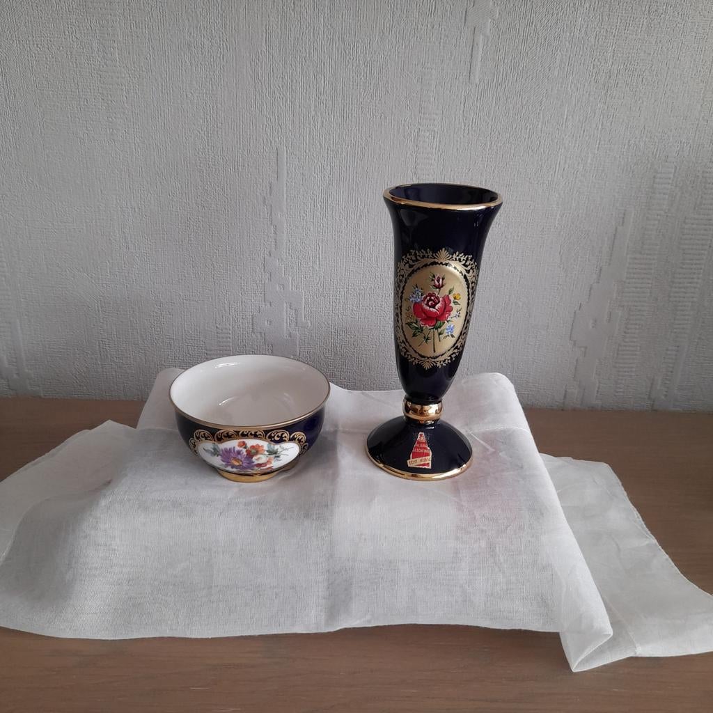 2 Vintage porseleinen miniaturen  Echt Kobalt blauw ., Enlèvement ou Envoi