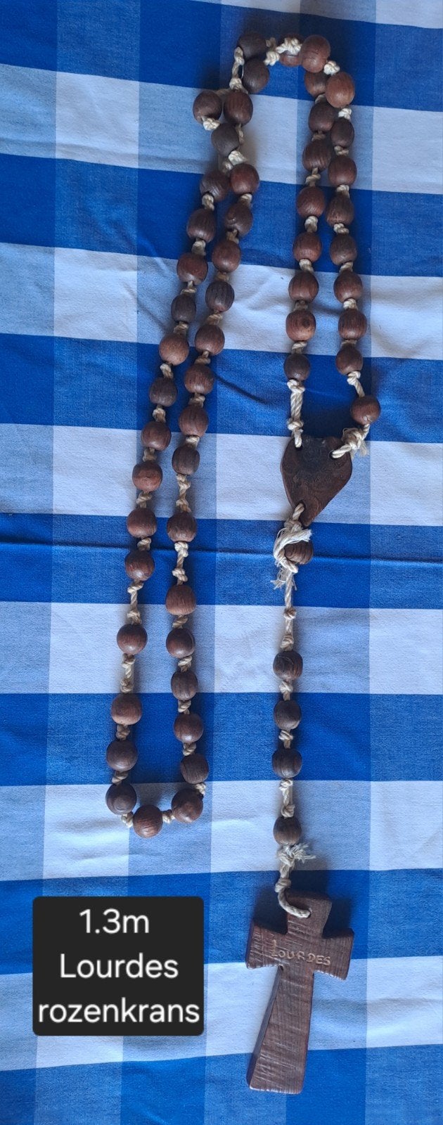 Grote houten rozenkrans Lourdes, Ophalen of Verzenden
