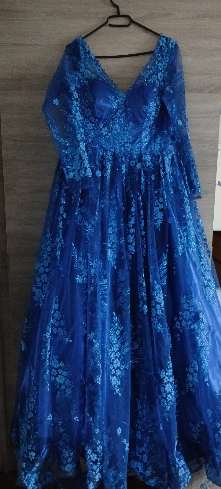 blauwe feestjurk, Galajurk, Blauw, Maat 42/44 (L), Ophalen of Verzenden