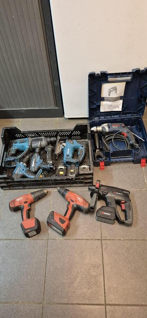 Lot d'outillage, Doe-het-zelf en Bouw, Ophalen, Gebruikt, Boor- en Schroefmachine