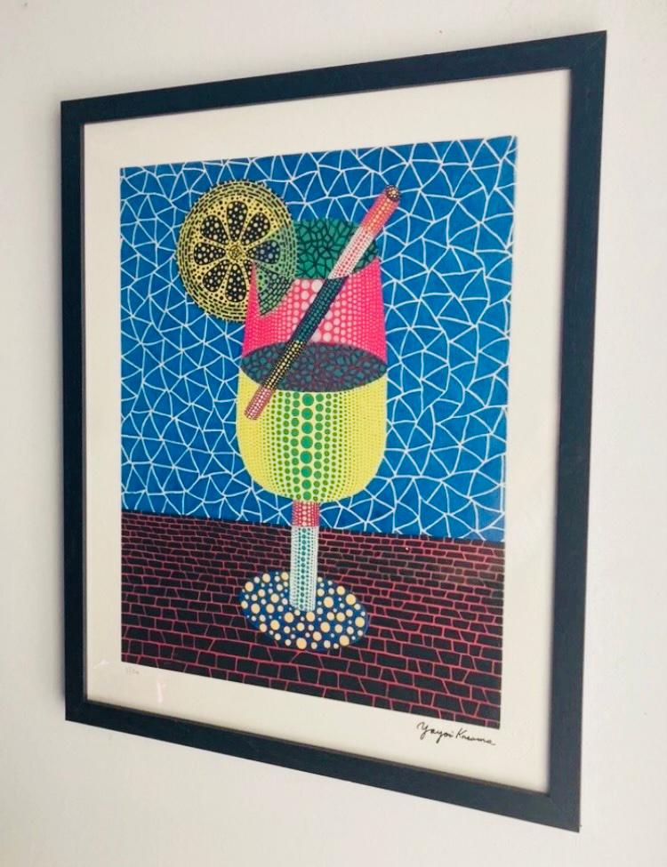 Yayoi Kusama: lithografie 40 bij 50 cm. Ingelijst verkocht, Antiek en Kunst, Ophalen of Verzenden