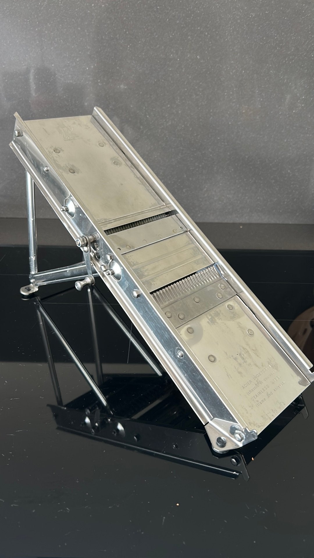 Mandoline professionnelle en acier inoxydable Bron Coucke, Enlèvement ou Envoi, Trancheuse, Argent, Métal