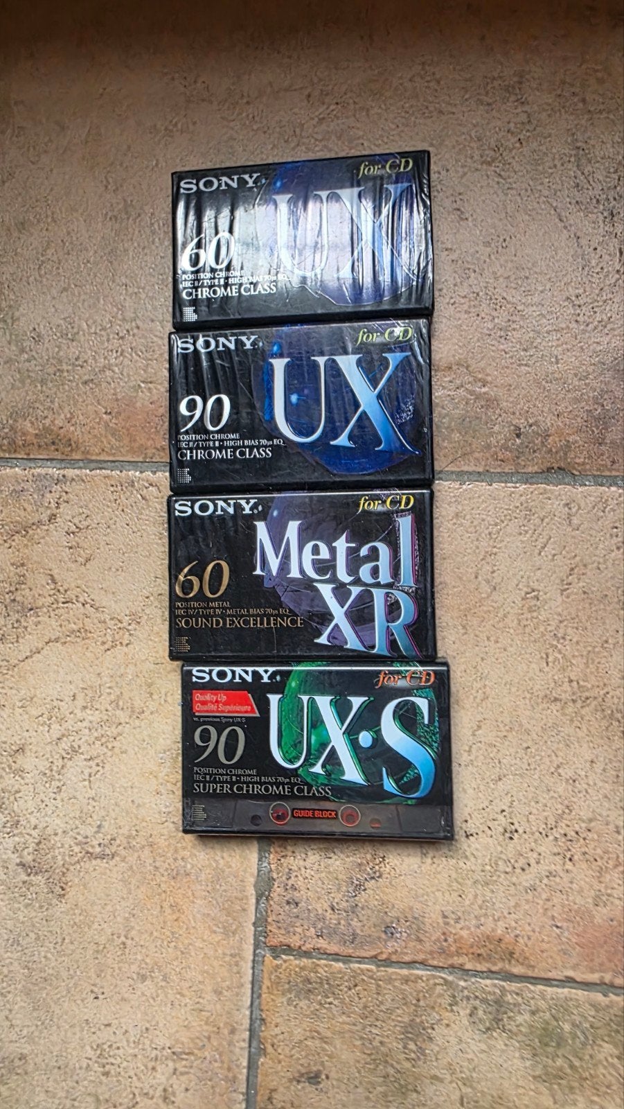 Lot 4 Cassettes Audio Vierges SONY Neuves Scellées (UX, UX-S