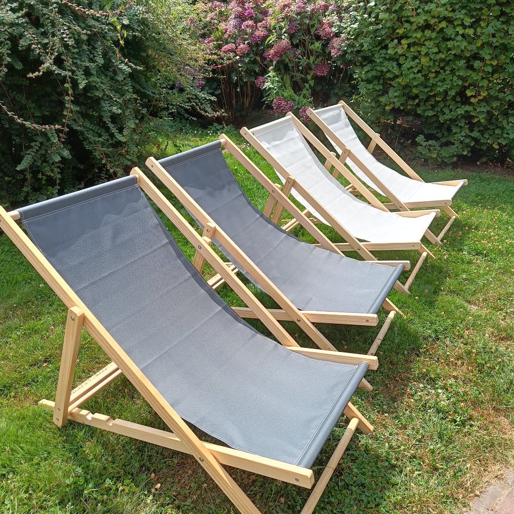 Strandstoelen (per stuk, 6 beschikbaar), Jardin & Terrasse, Chaises de jardin, Enlèvement, Comme neuf, Bois, Ajustable