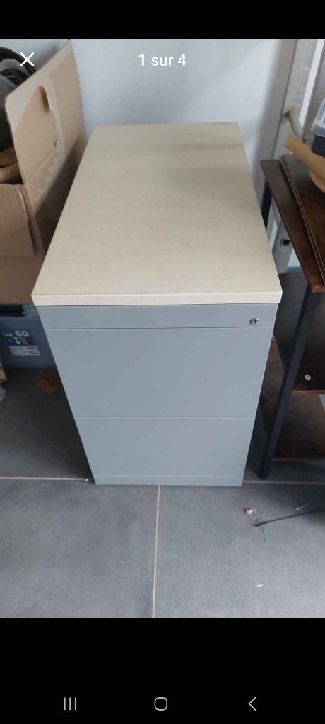Caisson bureau mobile 2 tiroirs avec 29 fardes de rangement, Enlèvement, Utilisé
