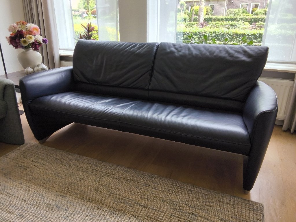 Jori lederen 3-zits zetel, Ophalen, Gebruikt, 150 tot 200 cm, Driepersoons